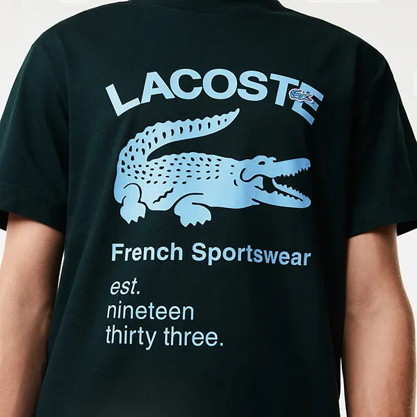Áo Phông Nam Lacoste Men's Relaxed Fit Crocodile T-Shirt TH0085 YZP Màu Xanh Lá Size 3 - 4
