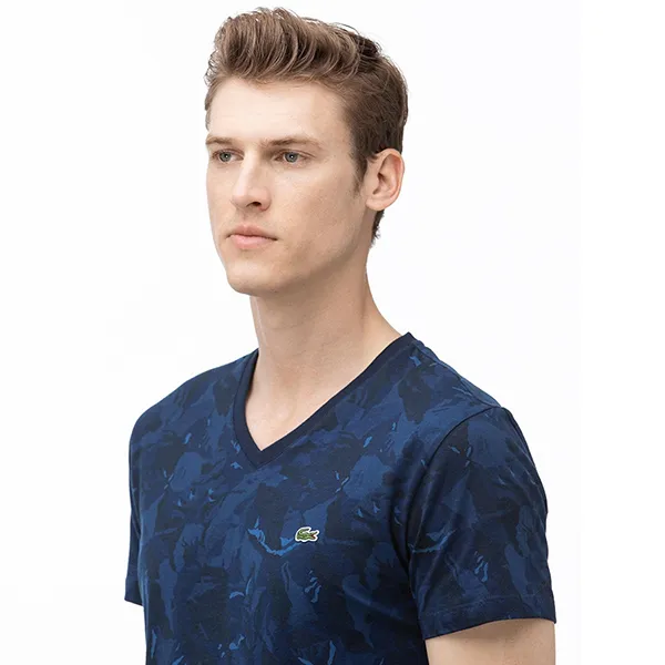 Áo Phông Nam Lacoste Men's V-Neck Graphic T-Shirt TH0018 18L Màu Xanh Navy Size 2 - Thời trang - Vua Hàng Hiệu