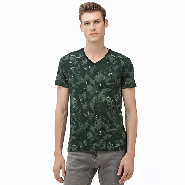 Áo Phông Nam Lacoste Men's V-Neck Graphic T-Shirt TH0018 18Y Màu Xanh Lá Size 2 - Thời trang - Vua Hàng Hiệu