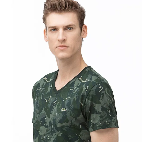 Áo Phông Nam Lacoste Men's V-Neck Graphic T-Shirt TH0018 18Y Màu Xanh Lá Size 2 - Thời trang - Vua Hàng Hiệu