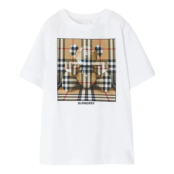 Áo Phông Nữ Burberry White Thomas Bear Printed Tshirt 8077520 Màu Trắng