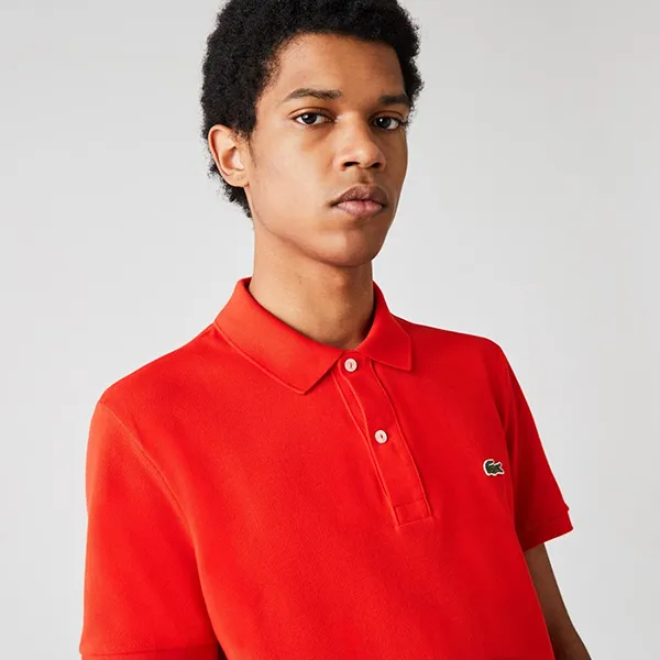 Áo Polo Nam Lacoste Original L.12.12 Slim Fit Petit Piqué Cotton Polo PH4012 F8M Màu Đỏ Size 3 - 3