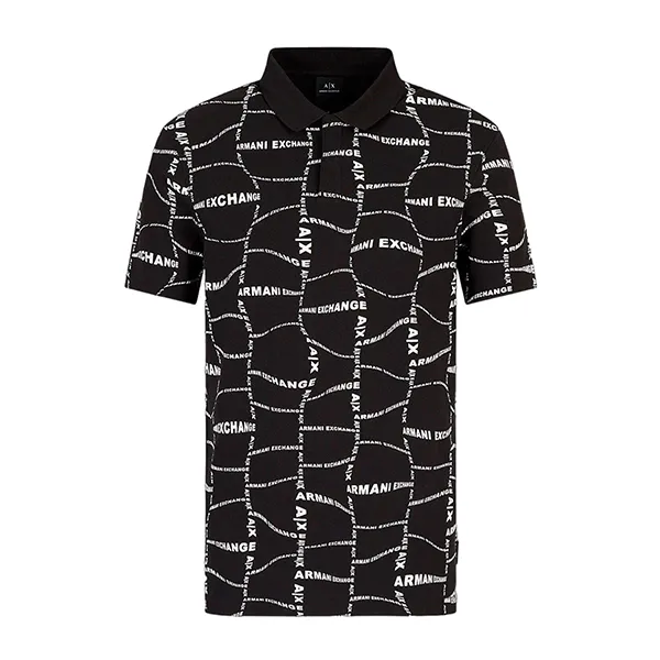 Áo Polo Nam Armani Exchange Stretch Cotton Polo Shirt 3RZFAEZJ9ZZ102EC Màu Đen Size XS
