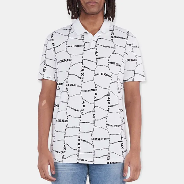 Áo Polo Nam Armani Exchange Stretch Cotton Polo Shirt 3RZFAEZJ9ZZ21BW Màu Trắng Size M - Thời trang - Vua Hàng Hiệu