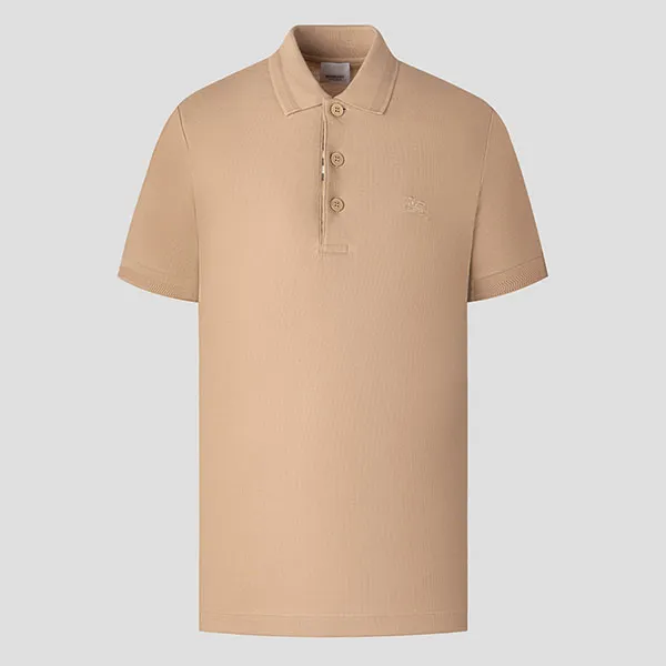 Áo Polo Nam Burberry Beige Eddie With Equestrian Knight Embroidered 8067587 Màu Be Đậm Size S