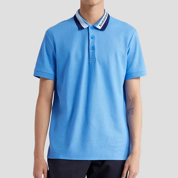 Áo Polo Nam Burberry Contrast-Collar Pique Polo Shirt 8070170 Màu Xanh Blue Size S - Thời trang - Vua Hàng Hiệu