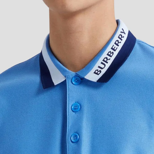 Áo Polo Nam Burberry Contrast-Collar Pique Polo Shirt 8070170 Màu Xanh Blue Size S - Thời trang - Vua Hàng Hiệu