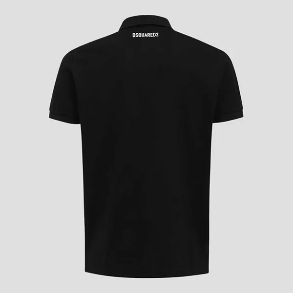 Áo Polo Nam Dsquared2 Black With Logo CIRO Embroidered S79GL0006 S22743 900 Màu Đen