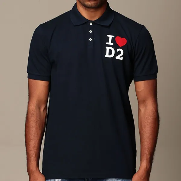 Áo Polo Nam Dsquared2 Cotton Shirt With Logo S74GL0044 Màu Xanh Navy Size M - Thời trang - Vua Hàng Hiệu