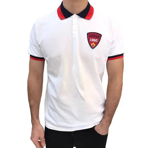 Áo Polo Nam Dsquared2 Patched Polo Shirt S74GL0039 Màu Trắng Size M - Thời trang - Vua Hàng Hiệu