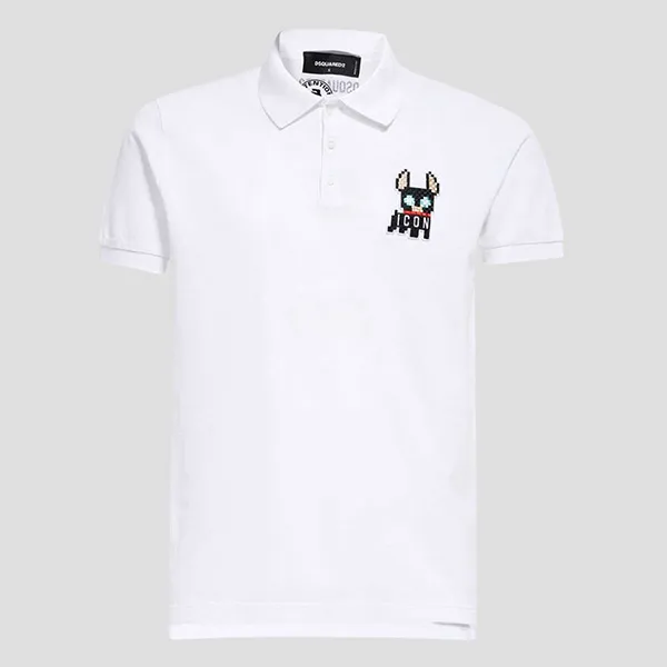 Áo Polo Nam Dsquared2 White With Logo CIRO Embroidered S79GL0006 S22743 100 Màu Trắng - Thời trang - Vua Hàng Hiệu