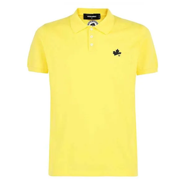 Áo Polo Nam Dsquared2 Yellow With Logo Leaf Printed S74GL0060 S24276 Màu Vàng - 2