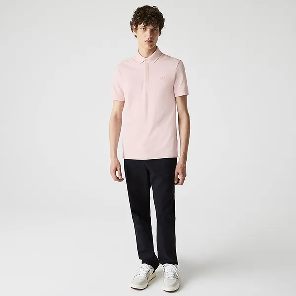 Áo Polo Nam Lacoste Men's Paris Regular Fit Stretch Cotton Piqué PH5522 00 ADY Màu Hồng Nhạt Size 6 - Thời trang - Vua Hàng Hiệu