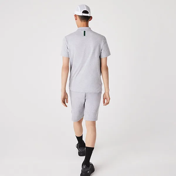 Áo Polo Nam Lacoste Men's Slim Fit Organic Stretch Cotton Piqué PH1909 00 CCA Shirt Màu Xám Size 3