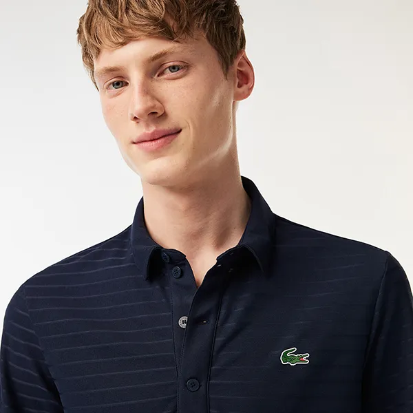 Áo Polo Nam Lacoste Men's Sport Textured Breathable Golf DH6844 166 Màu Xanh Navy Size 3