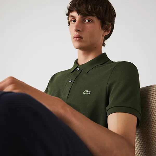 Áo Polo Nam Lacoste Slim Fit In Petit Piqué PH4012 00 S7T Màu Xanh Rêu Size 4 - Thời trang - Vua Hàng Hiệu