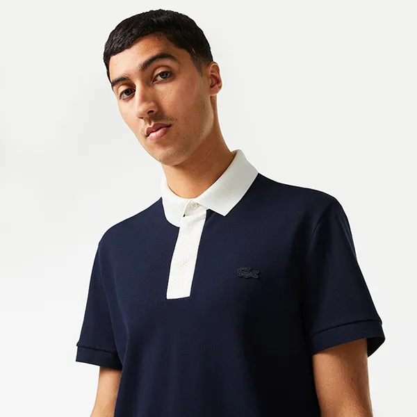 Áo Polo Nam Lacoste Smart Paris With Cotton Petit Piqué PH5367 51 HHW Màu Xanh Navy Size 5