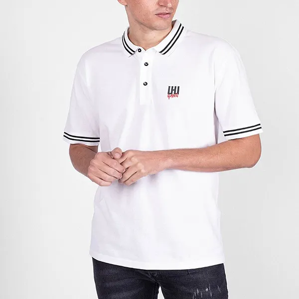 Áo Polo Nam Les Hommes LHU Gang Polo Shirt UIT501 Màu Trắng Size S