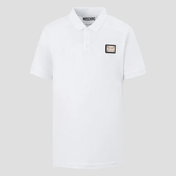Áo Polo Nam Moschino White With Polo Plaque 211Z PT120420420001 Màu Trắng Size 46