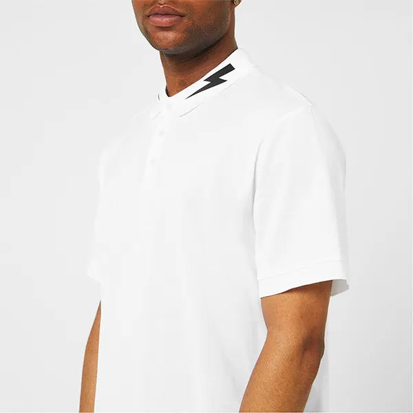 Áo Polo Nam Neil Barrett Bolt Collar White Polo Shirt 548592 Màu Trắng Size M - Thời trang - Vua Hàng Hiệu