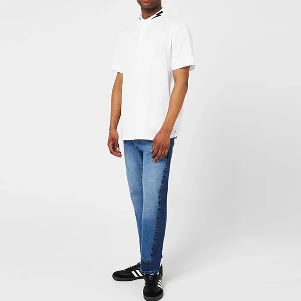 Áo Polo Nam Neil Barrett Bolt Collar White Polo Shirt 548592 Màu Trắng Size M - Thời trang - Vua Hàng Hiệu