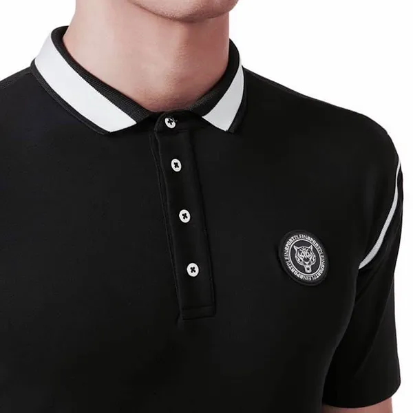 Áo Polo Nam Philipp Plein MTK3384 Màu Đen Phối Trắng Size M