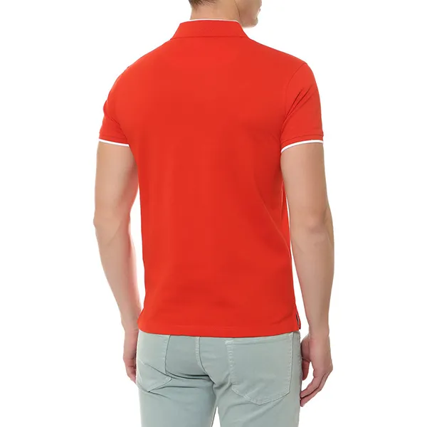 Áo Polo Nam Roberto Cavalli Contrast Trim Short Sleeve Polo Shirt FST643 Màu Đỏ Cam Size M