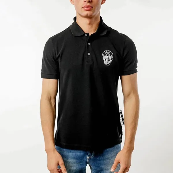 Áo Polo Nam Philipp Plein Slim Fit Shirt SS Skull P19C-MTK3199-PJY002N_0201 Màu Đen Size S - Thời trang - Vua Hàng Hiệu
