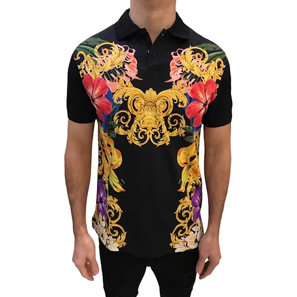 Áo Polo Nam Versace Jeans Couture B3GVA7X8 30324 Black Màu Đen Họa Tiết Size M