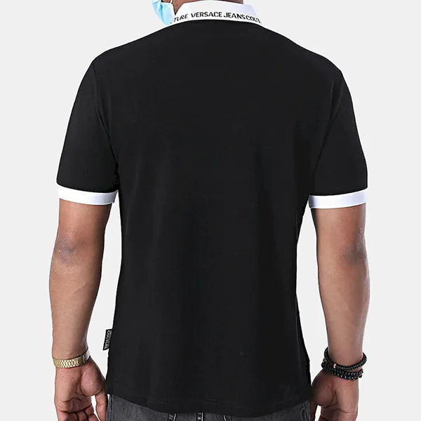 Áo Polo Nam Versace Jeans Couture Logo Embroidery Short Sleeve Shirt B3GZA72T-36571 Black Màu Đen Size S
