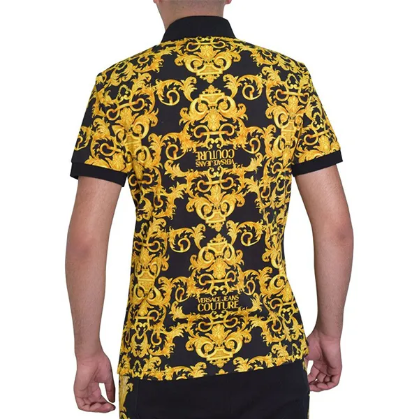 Áo Polo Nam Versace Jeans Couture Polo Shirt B3GWA751 Màu Đen Vàng Size S