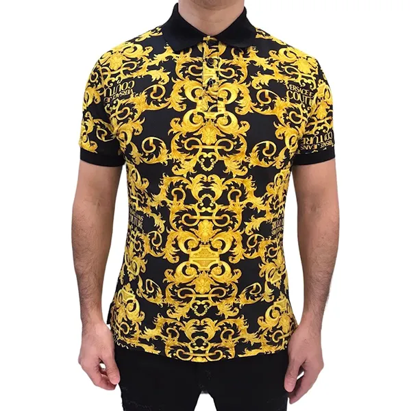 Áo Polo Nam Versace Jeans Couture Polo Shirt B3GWA751 Màu Đen Vàng Size S