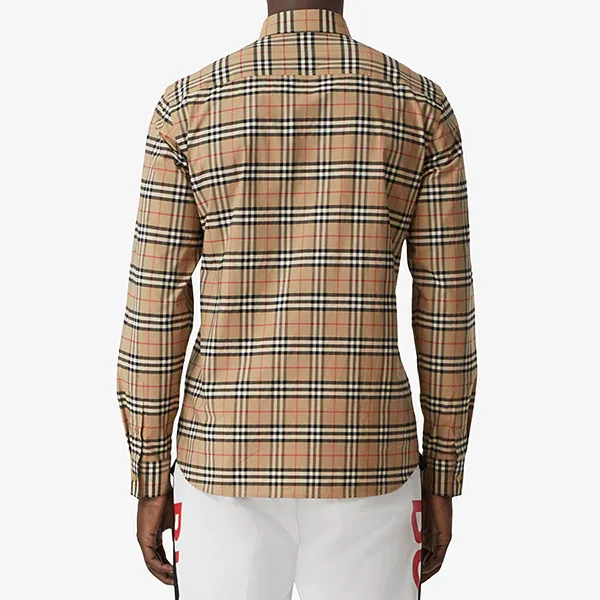 Áo Sơ Mi Nam Burberry Small Scale Check Stretch Cotton Shirt 8020966 Màu Nâu Nhạt Size XS - Thời trang - Vua Hàng Hiệu