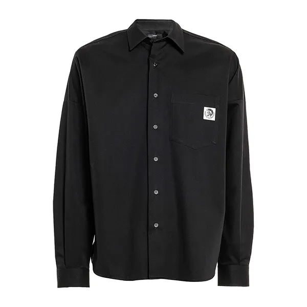 Áo Sơ Mi Dài Tay Nam Diesel S-Loomy Loose-Fit Shirt 00S6ZN.CAMICIA Màu Đen Size M - Thời trang - Vua Hàng Hiệu