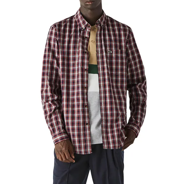 Áo Sơ Mi Dài Tay Nam Lacoste Men's Regular Fit Cotton Checked Oxford Shirt CH3983 8L1 Màu Kẻ Đỏ Size 38 - Thời trang - Vua Hàng Hiệu