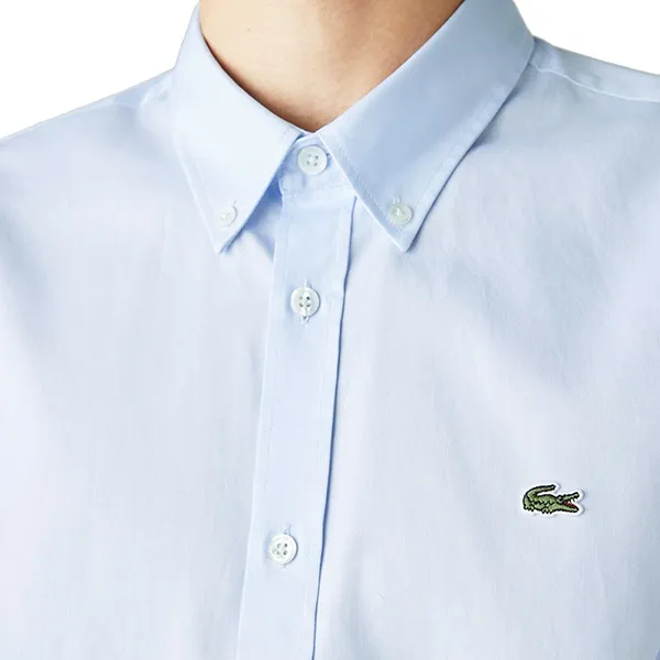 Áo Sơ Mi Dài Tay Nam Lacoste Regular Fit Light Blue Shirt CH2933 T01 Màu Xanh Da Trời Size 40