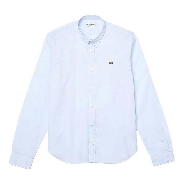 Áo Sơ Mi Dài Tay Nam Lacoste Men's Slim Fit Premium Cotton Shirt CH1843 T01 Màu Xanh Da Trời Size 41