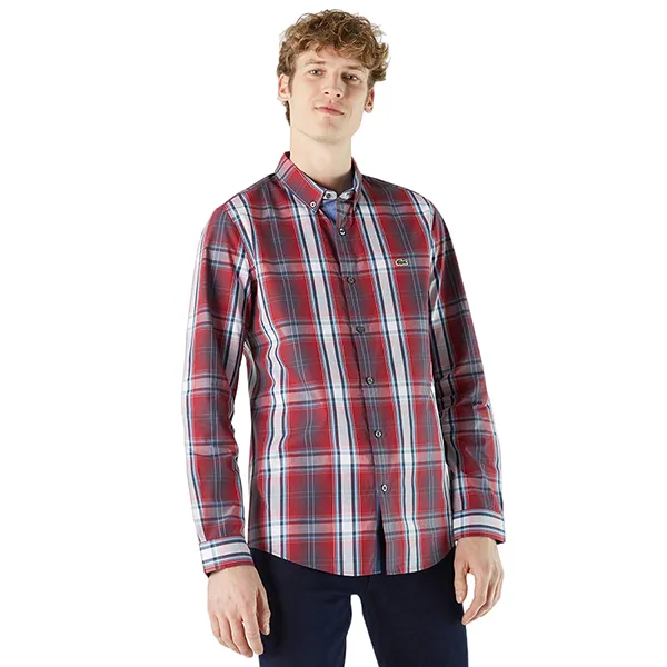 Áo Sơ Mi Dài Tay Nam Lacoste Shirt Men's Slim Fit With Buttons CH0204 04R Màu Kẻ Đỏ Size 39 - Thời trang - Vua Hàng Hiệu