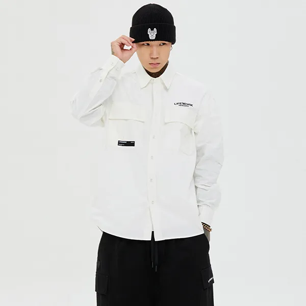 Áo Sơ Mi LifeWork Logo Two-Pocket Shirt LW245SR305 Màu Trắng
