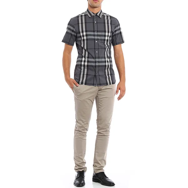 Áo Sơ Mi Nam Burberry Check Patterned Shirt 4003935 Màu Xám Size L - Thời trang - Vua Hàng Hiệu