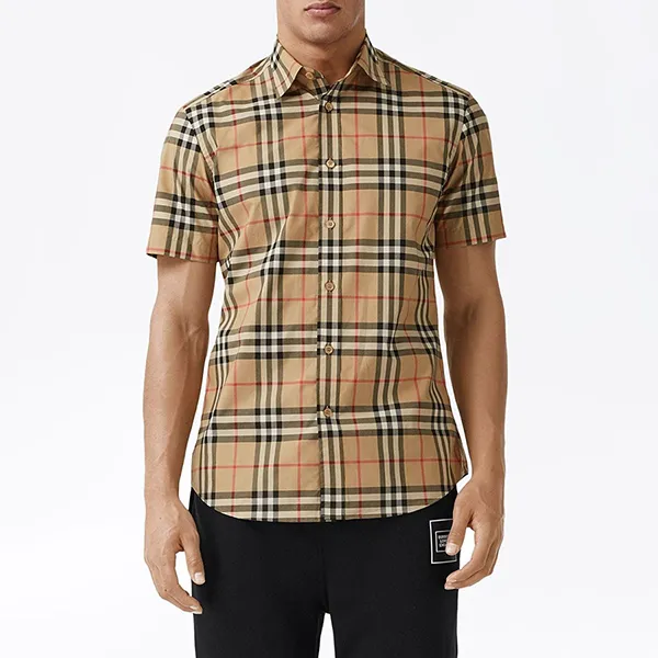 Áo Sơ Mi Nam Burberry Check Shortsleeve Shirt 8020869 Phối Màu Size XS