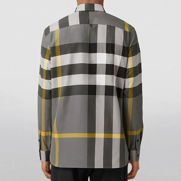 Áo Sơ Mi Nam Burberry Cotton Poplin Check Shirt 8065202 Màu Xám Size XS - Thời trang - Vua Hàng Hiệu