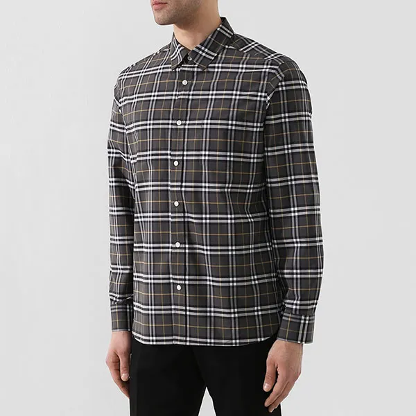 Áo Sơ Mi Nam Burberry Cotton Shirt 8004833 Phối Màu Size M