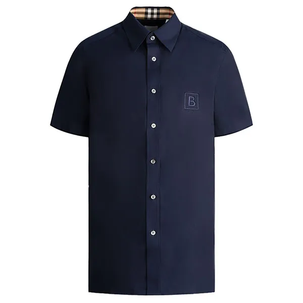 Áo Sơ Mi Nam Burberry Logo Embroidered 8061862 Màu Xanh Navy Size XS - Thời trang - Vua Hàng Hiệu