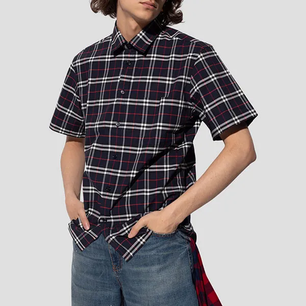 Áo Sơ Mi Nam Burberry Short Sleeve Check Printed 8020964 Phối Màu