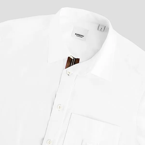 Áo Sơ Mi Nam Burberry White Letter Pattern Functional 8061860 Màu Trắng Size XS