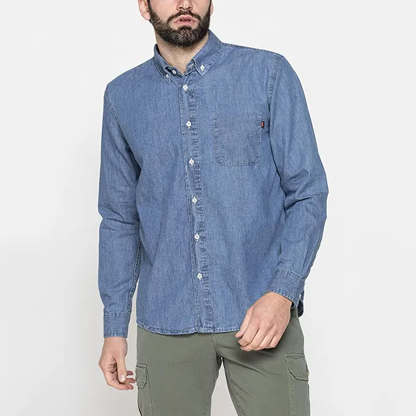 Áo Sơ Mi Nam Carrera Jeans Classic Shirt Light Denim 205A1005A_500 Màu Xanh Nhạt Size M - Thời trang - Vua Hàng Hiệu