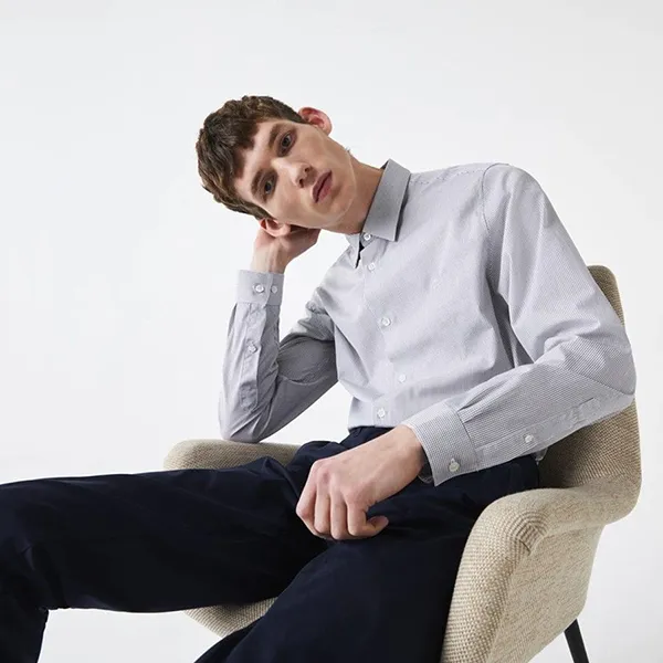 Áo Sơ Mi Nam Dài Tay Lacoste Regular Fit Checkered Premium Cotton Poplin Shirt CH2974 AU8 Màu Xám Size 38 - Thời trang - Vua Hàng Hiệu