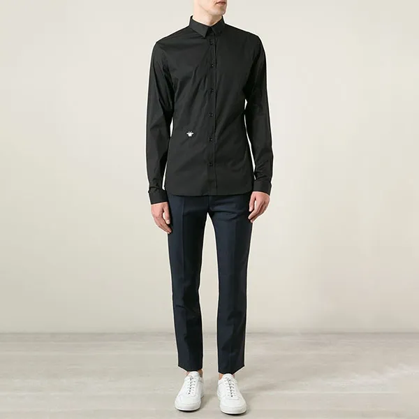 Áo Sơ Mi Nam Dior Homme Men's Black Embroidered Bee Shirt 163C50 Màu Đen Size 37 - Thời trang - Vua Hàng Hiệu