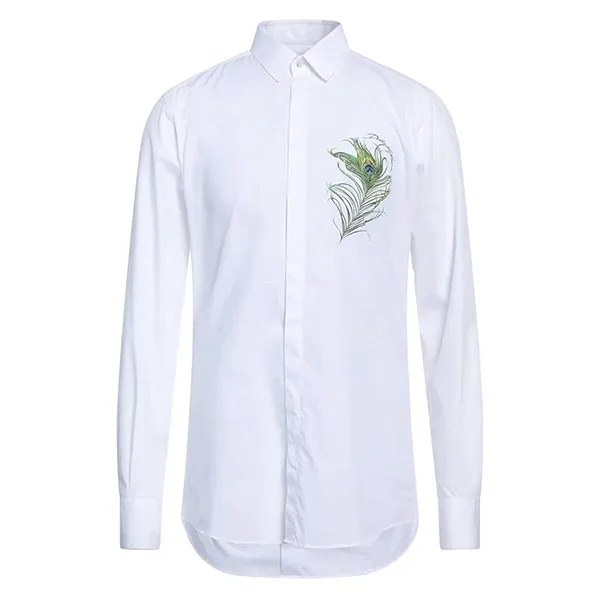 Áo Sơ Mi Nam Dolce & Gabbana D&G Peacock Shirt G5HX4T Màu Trắng Size 39
